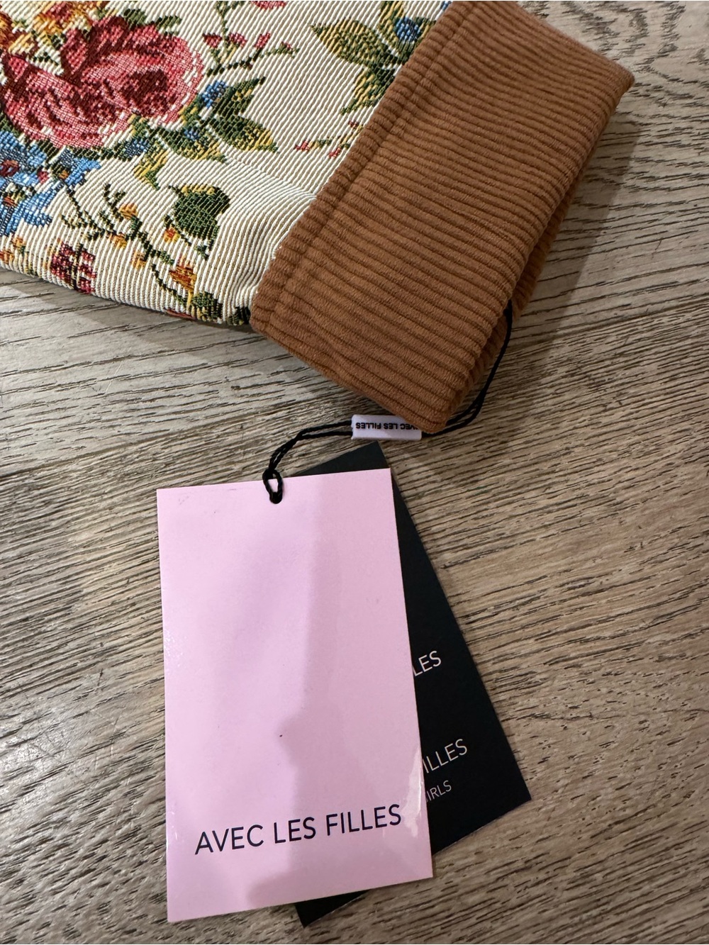 Avec Les Filles Beige Floral Utility Jacket with Rust Corduroy Trim S - Picture 10 of 11